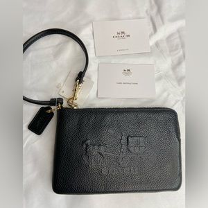 Coach Black Single Wristlet Wallet NWT